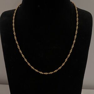 NWT 24K Gold Bead Ball Necklace